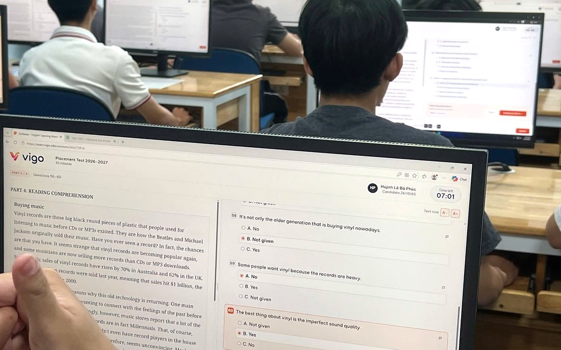 Kỳ thi xếp lớp trên hệ thống Vigo